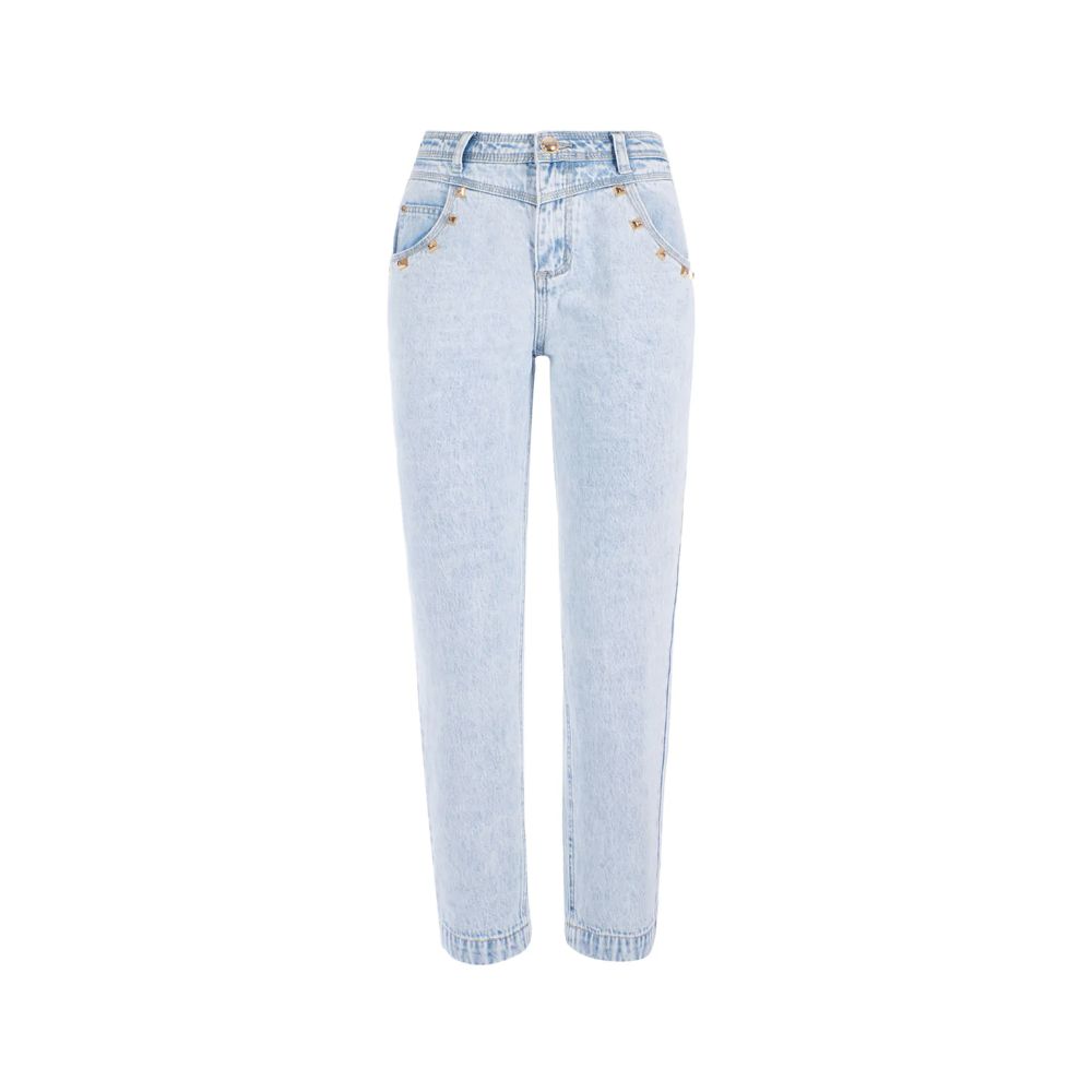 Yes Zee Blue Cotton Women's High-Waisted Jean
