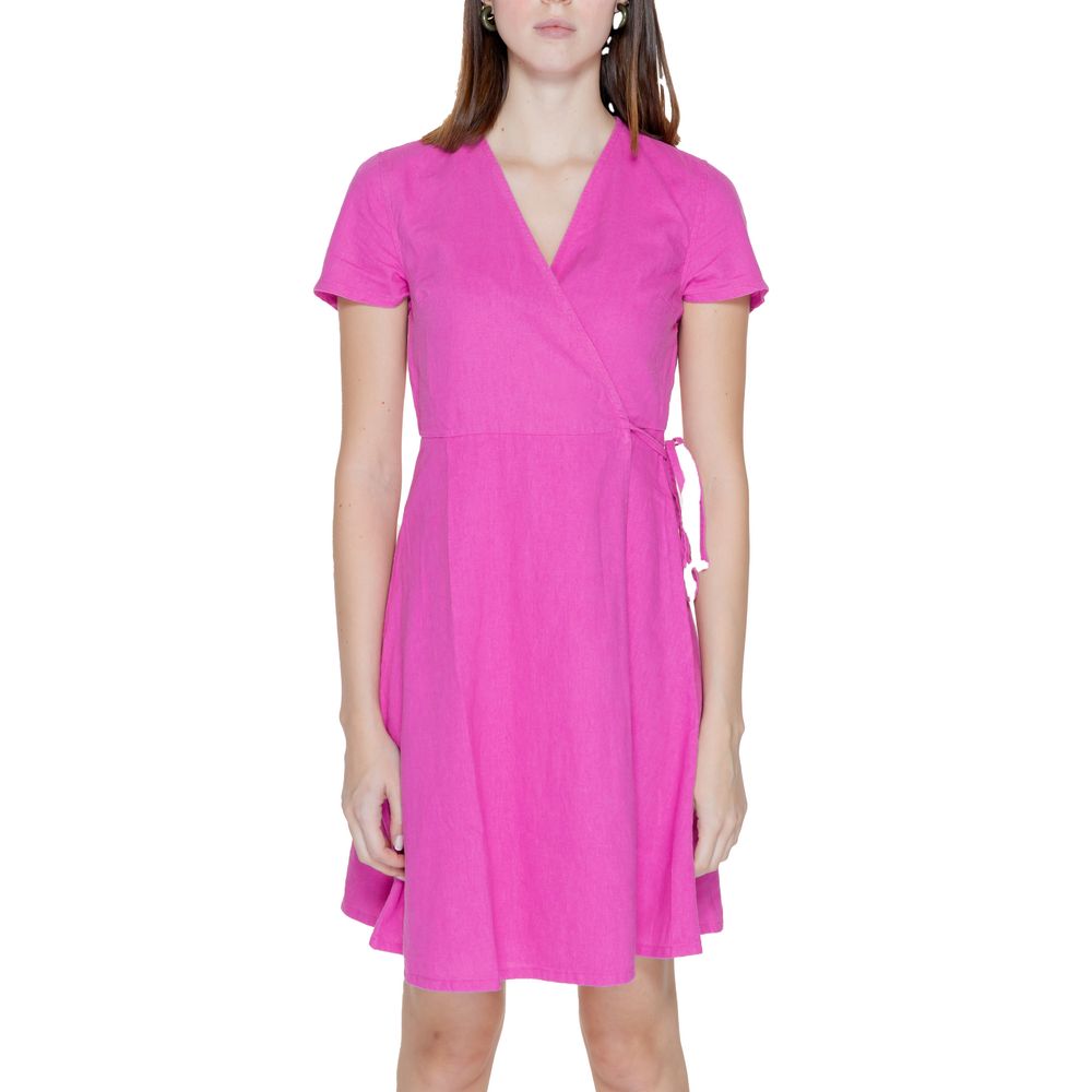 Only Multicolor Linen Midi