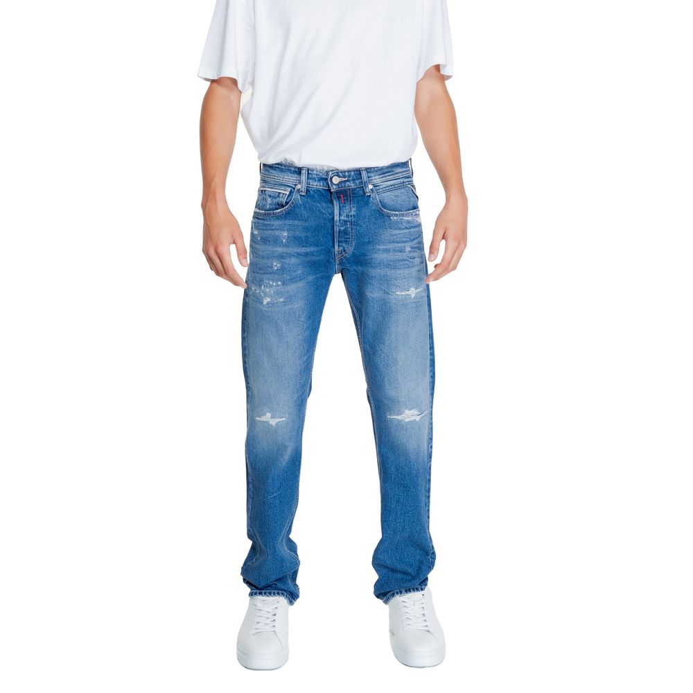 Blue Cotton Relaxed Fit Jean
