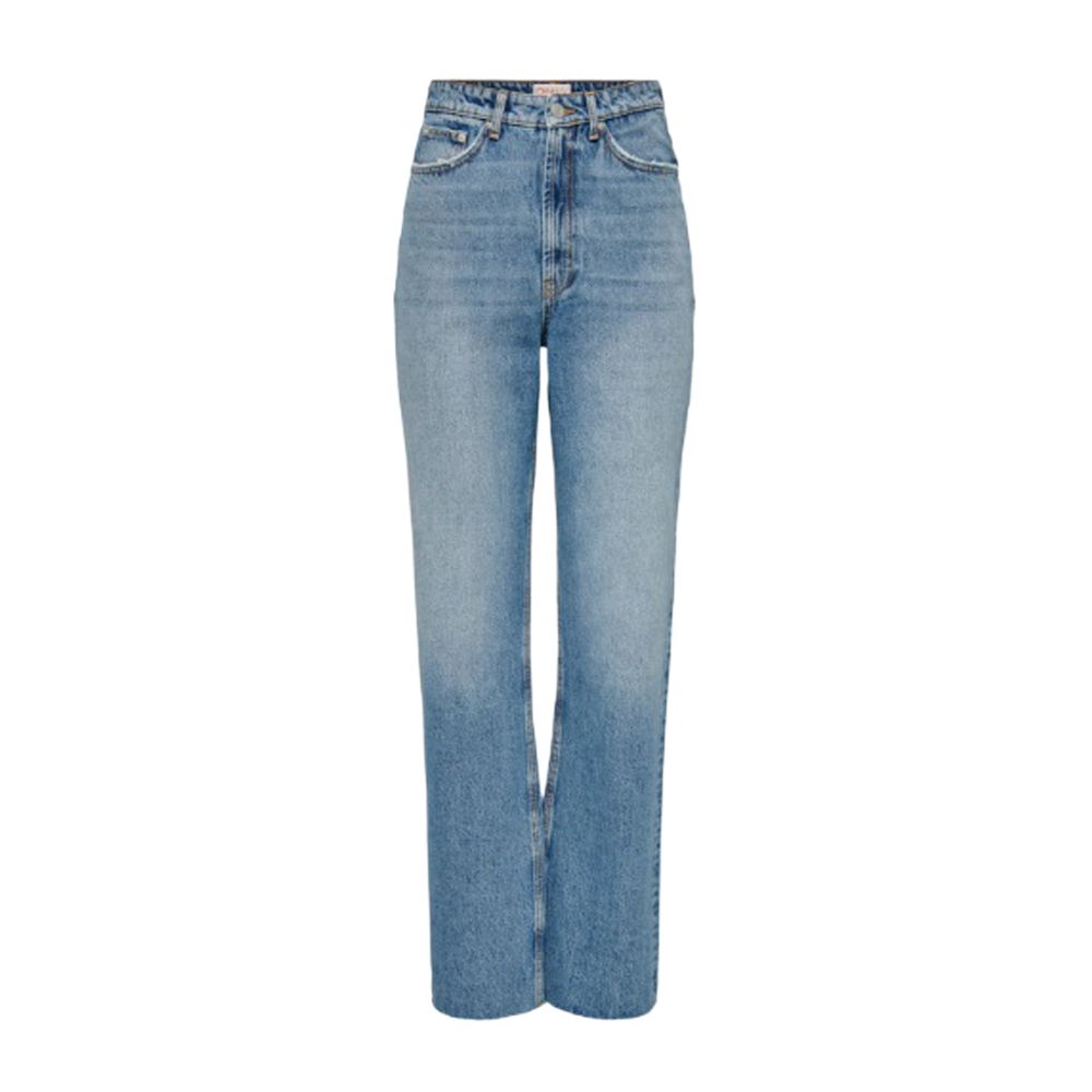 Only Light Blue Cotton Relaxed Fit Jean