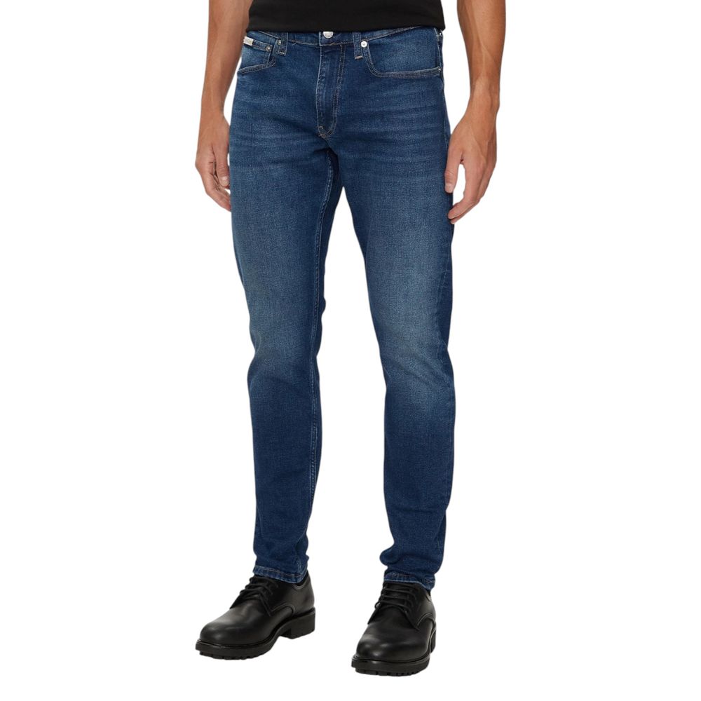Blue Cotton Slim Fit Jean