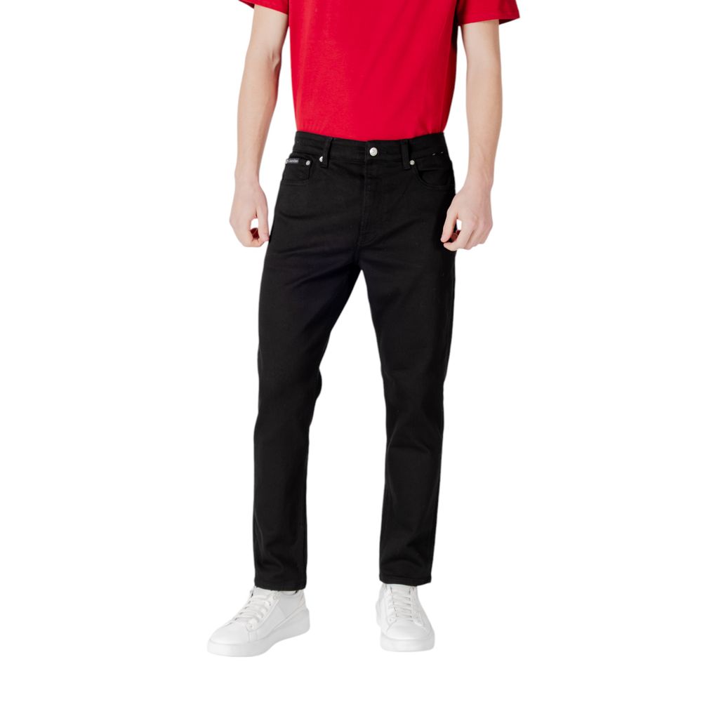 Black Recycled Polyester Slim Fit Jean