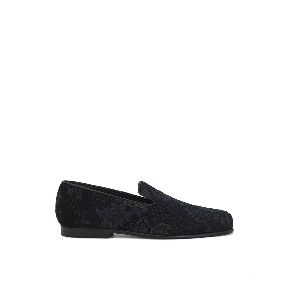 Blue Leather Slip-On Loafer