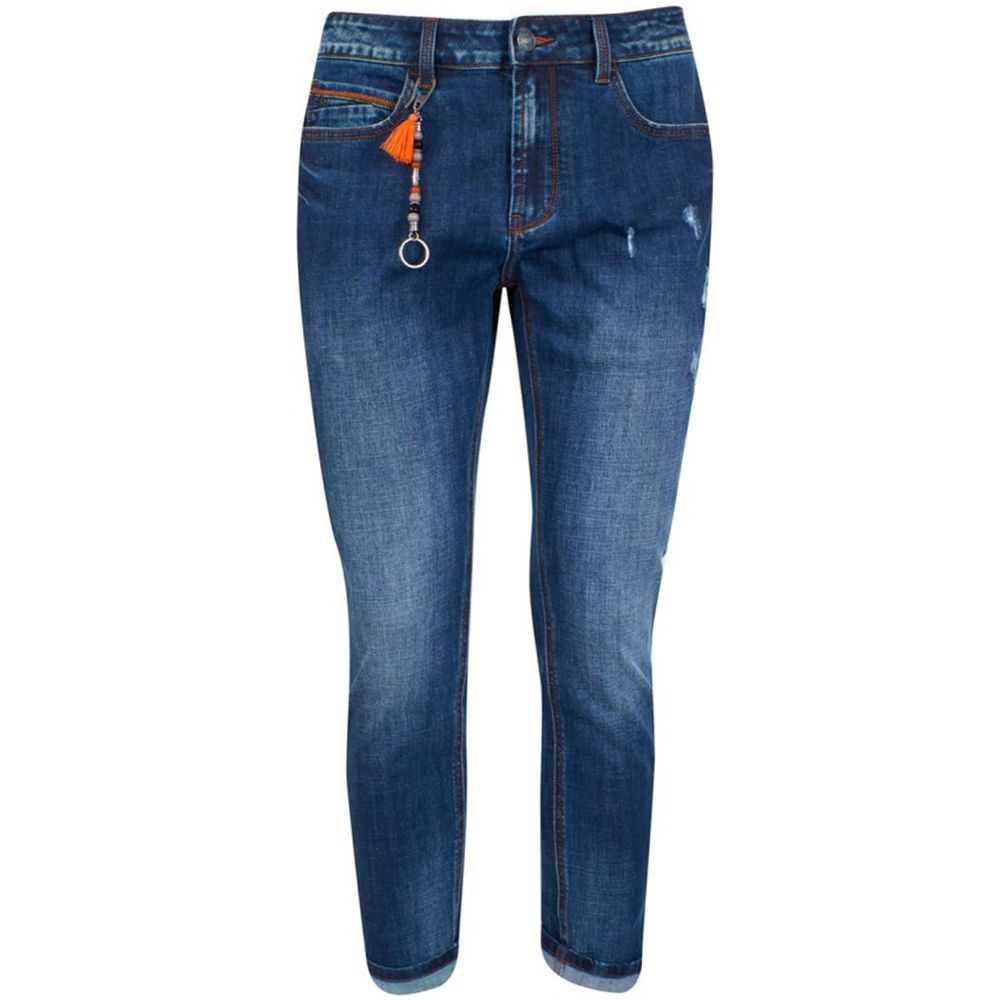 Yes Zee Blue Cotton Men's Slim Fit Jean