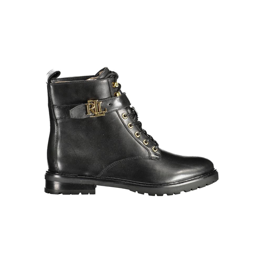 Black Leather Women Boot