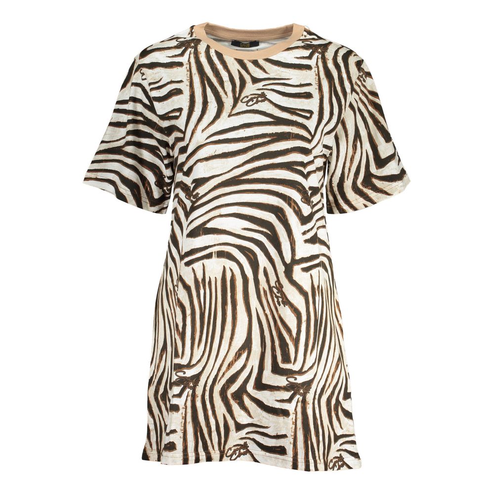 Cavalli Class Beige Cotton Dress