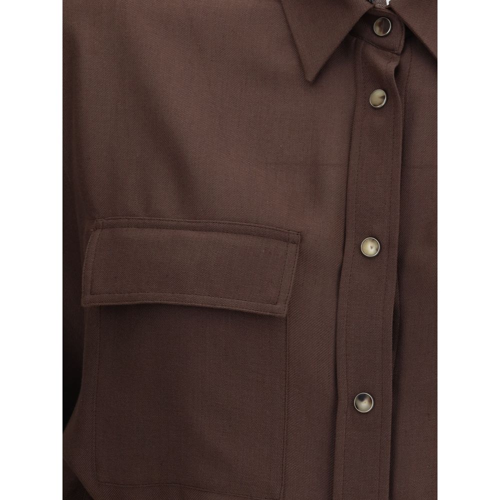 Embellished collar Shirt
