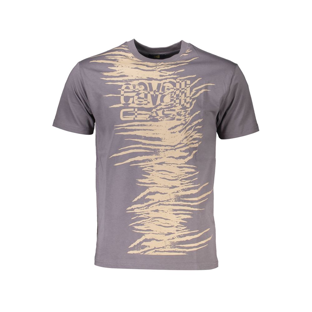 Cavalli Class Gray Cotton T-Shirt