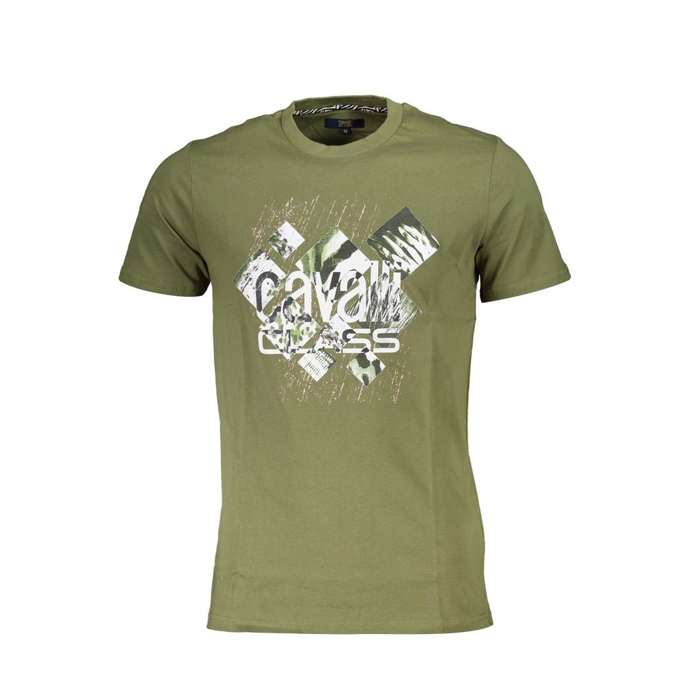 Cavalli Class Green Cotton T-Shirt