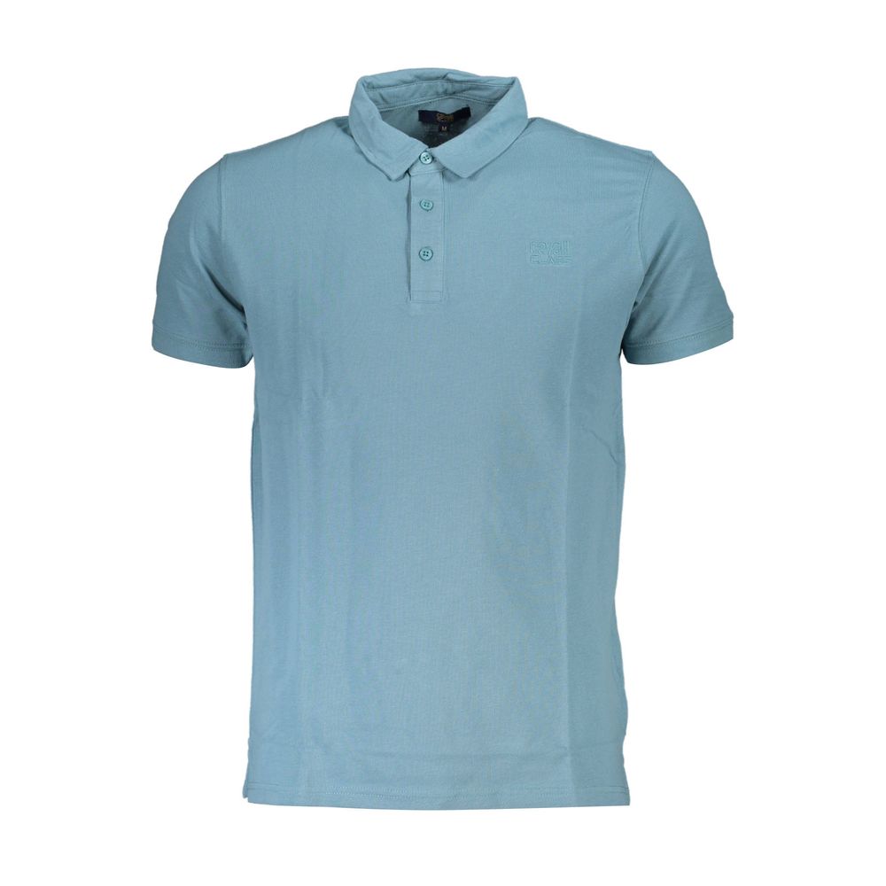 Cavalli Class Blue Cotton Polo Shirt