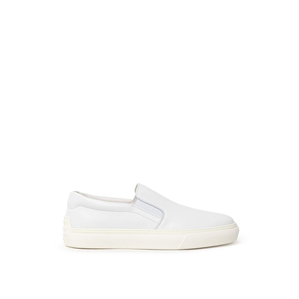 Tod's White Leather Flat