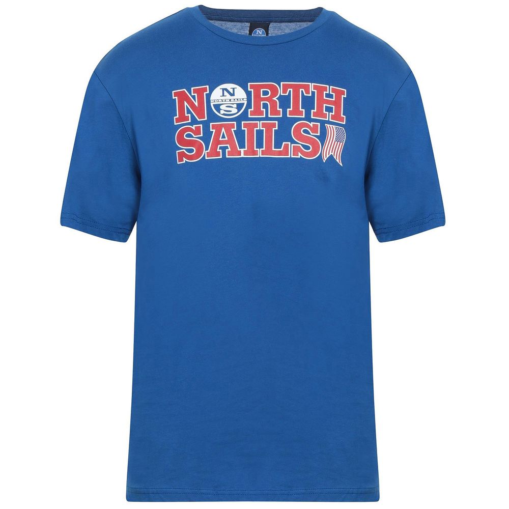 Light Blue Cotton Men T-Shirt