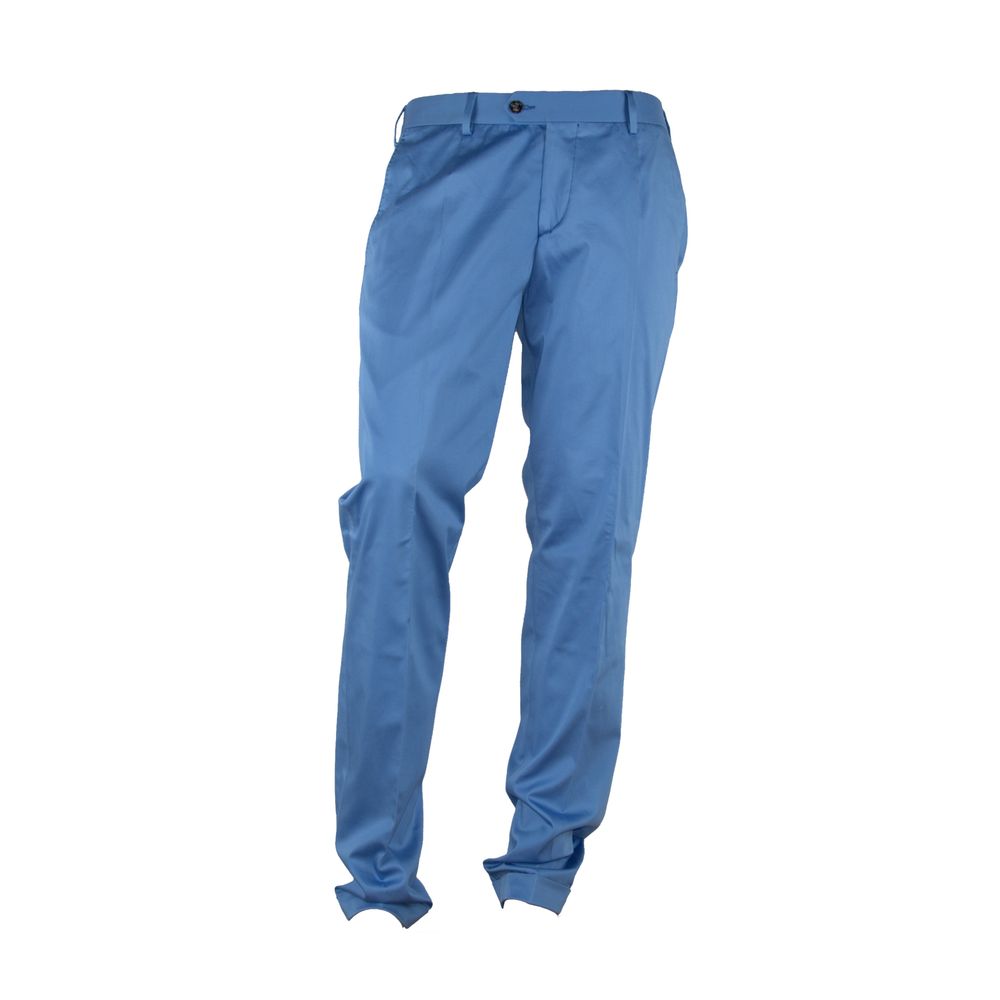 Light Blue Cotton Men Trouser