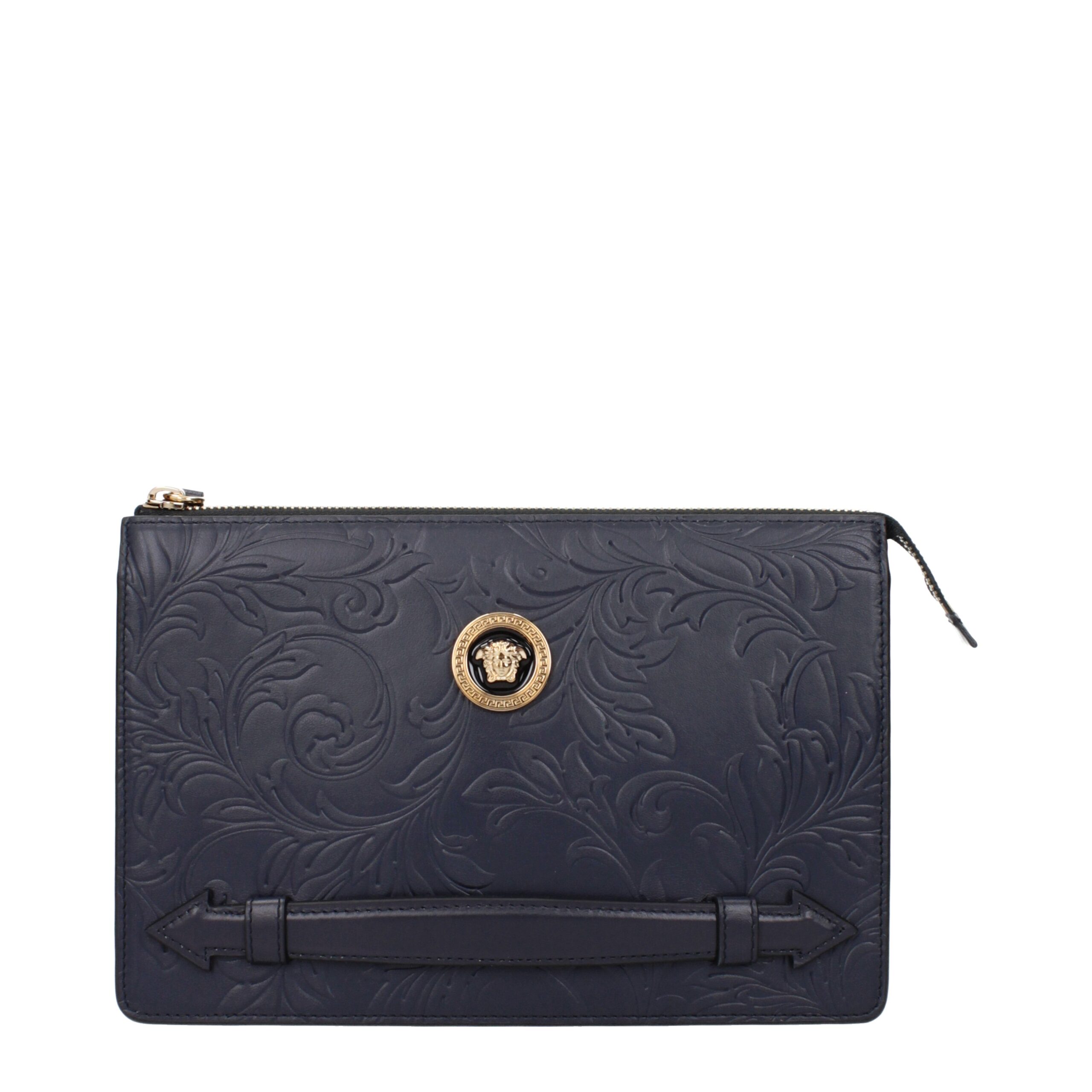 Blue Leather Clutch Bags