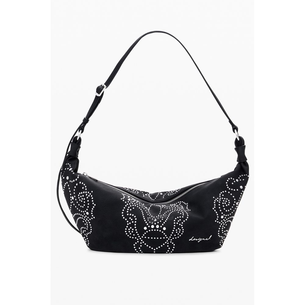 Black Polyethylene Women Handbag