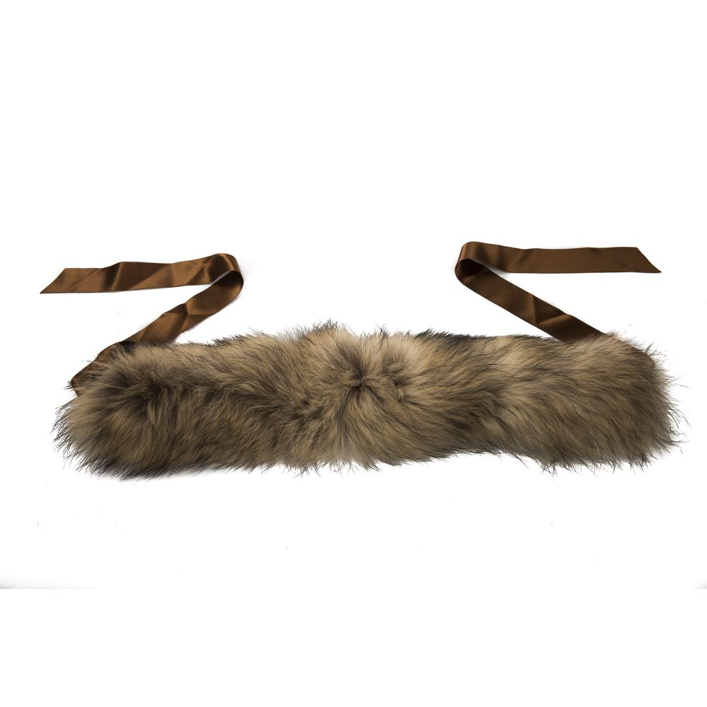 Brown Raccoon Fur Women Neck Warmer