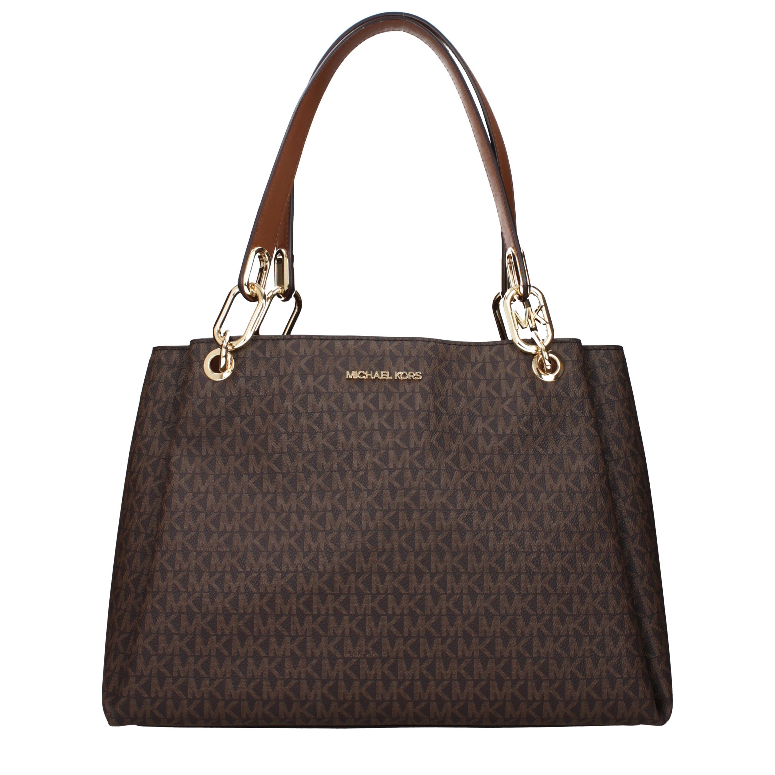 Brown Fabric Shoulder Bags