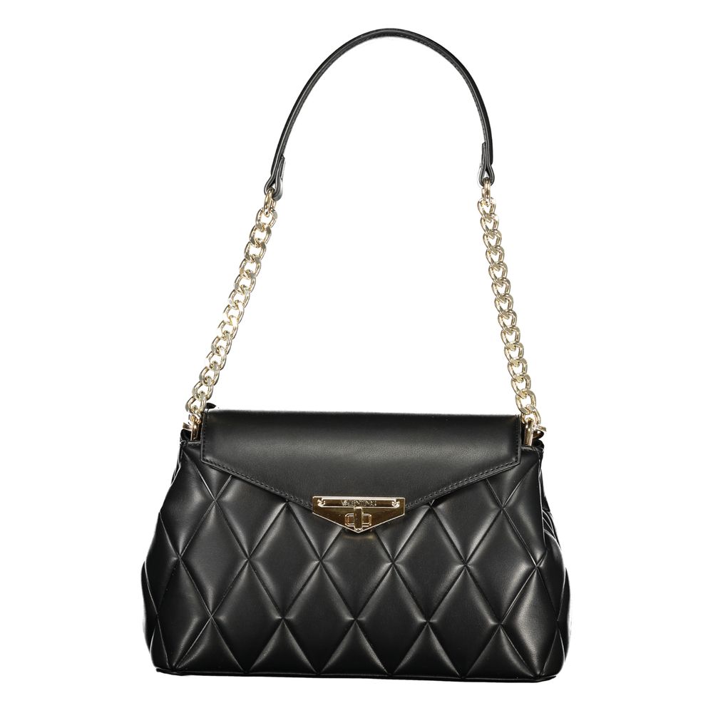 Black Polyurethane Women Shoulder Bag