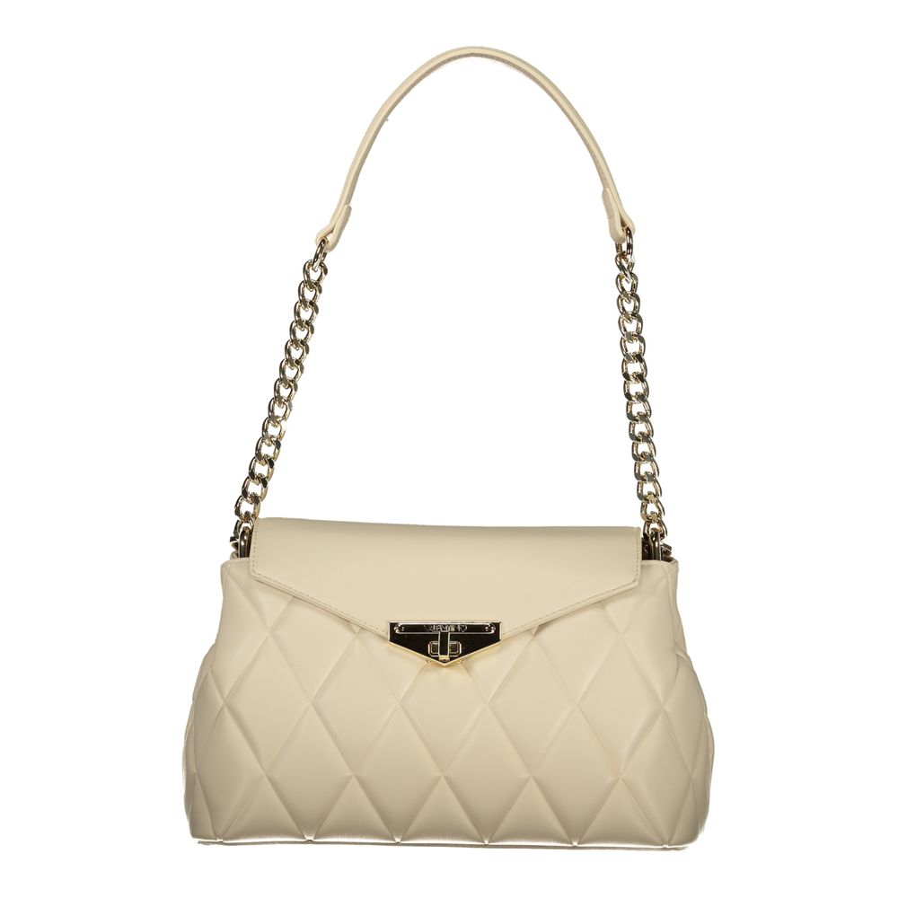 Beige Polyurethane Women Shoulder Bag