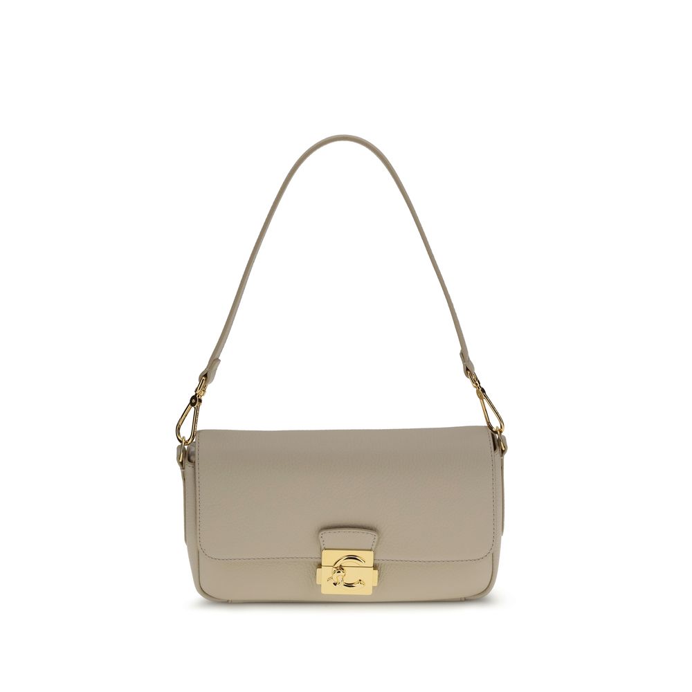 Beige Calf Leather Bos Taurus Shoulder Bag