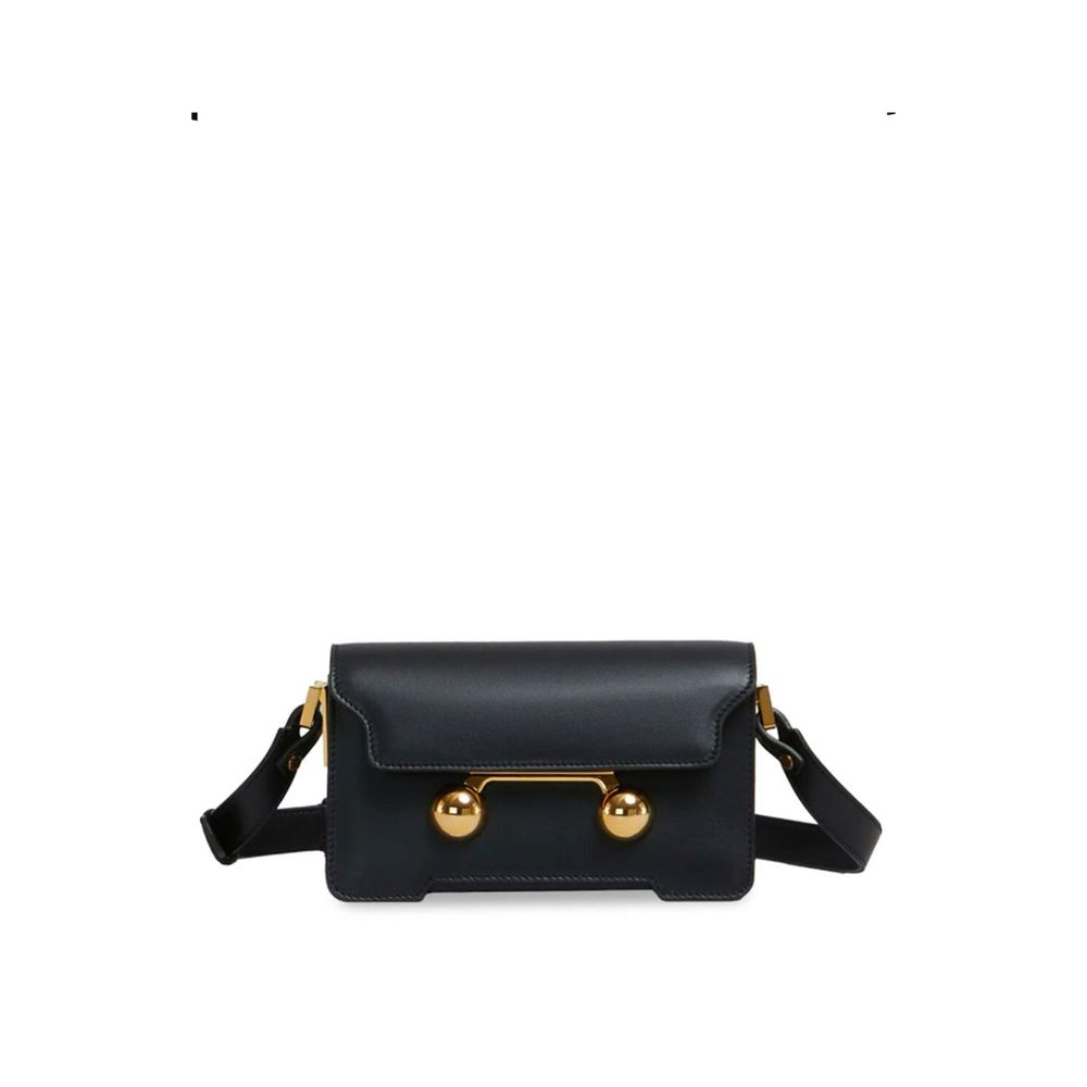 Black Calfskin Shoulder Bag
