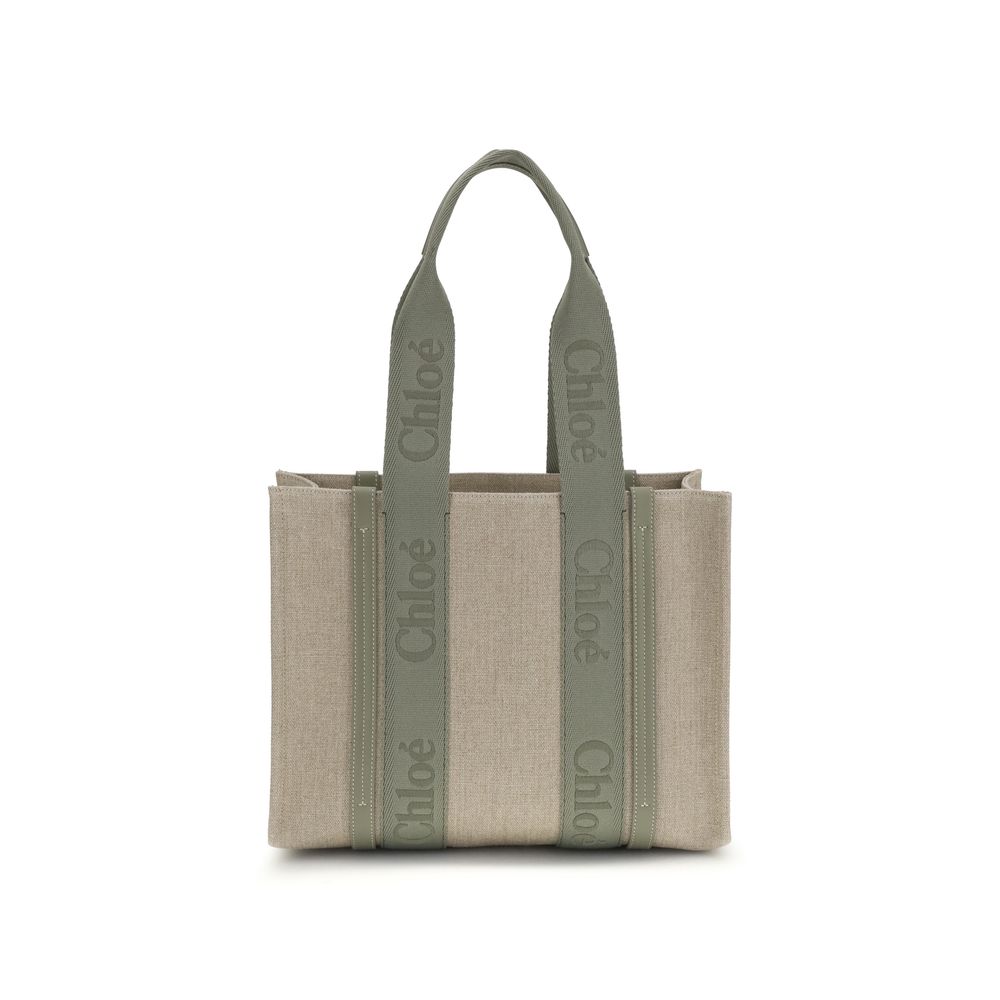 Beige Linen Shoulder Bag